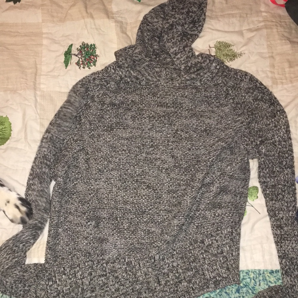 Knitted Grey American Eagle Hoodie